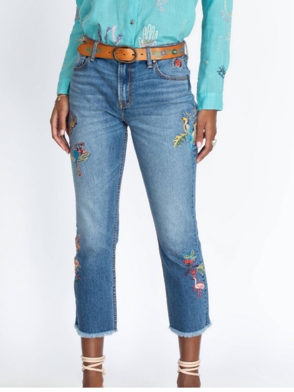 Johnny Was The Cropped Boyfriend Jeans - size 29